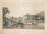 Derbyshire, Buxton, The Crescent, stone lithograph by Newman & Co., c1850
