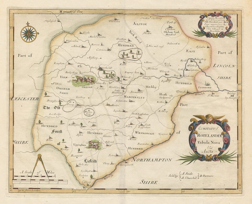 Rutland county map, Morden / Wright, 1695