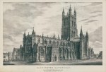 Gloucester Cathedral, large stone lithograph, 1824