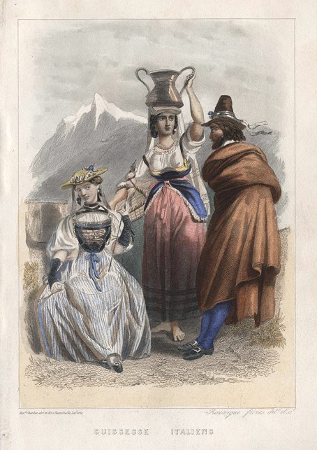 Swiss & Italian costumes, 1858