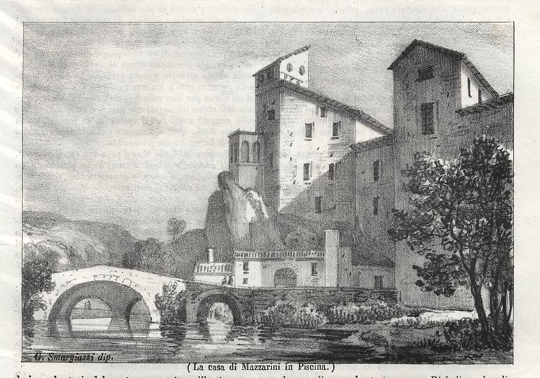 Italy, Piscina, House of Mazzarini, c1840