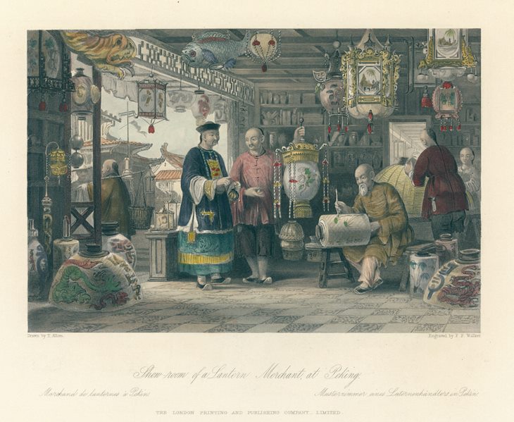 China, Lantern Merchant in Peking, 1858