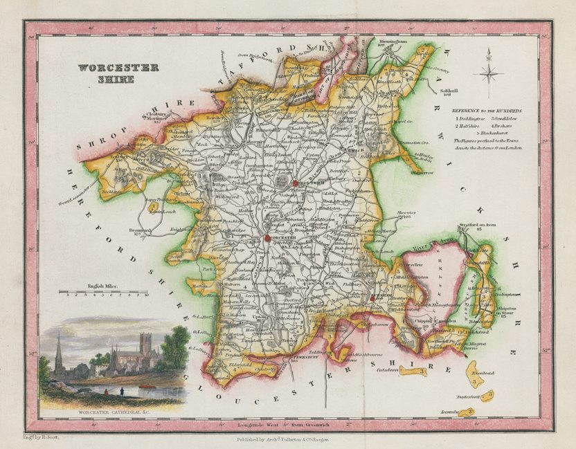 Worcestershire map, 1841