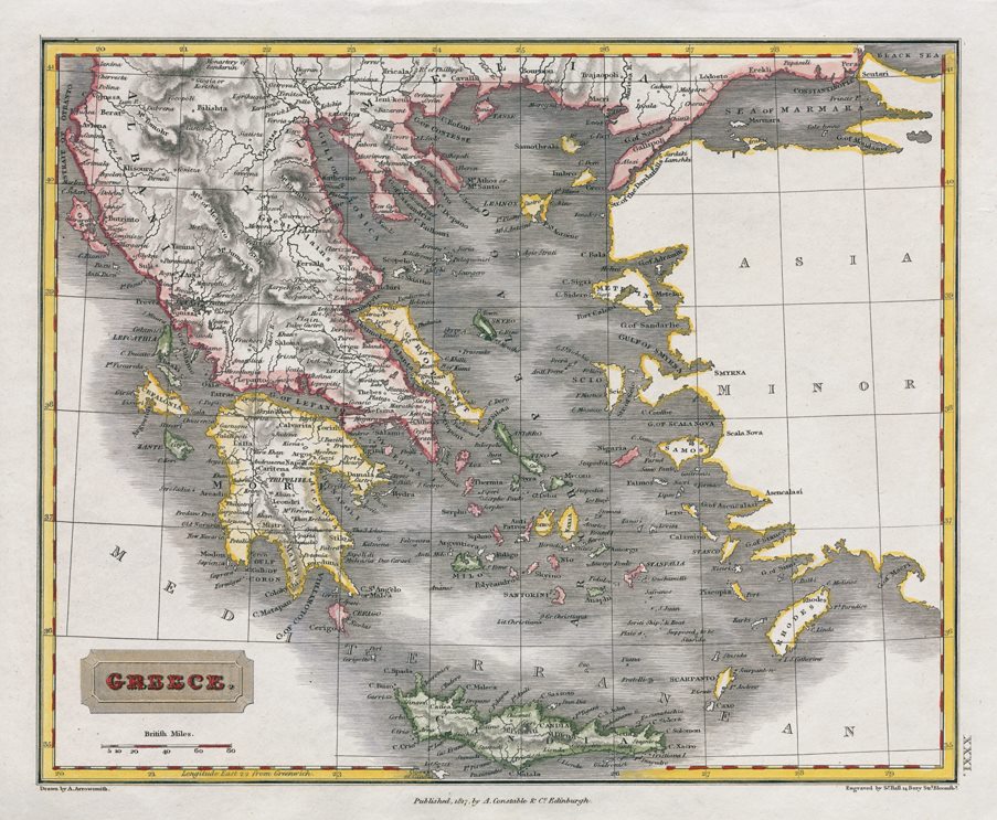 Greece map, 1817