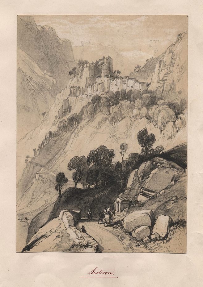 France, Sisteron, lithograph, c1840