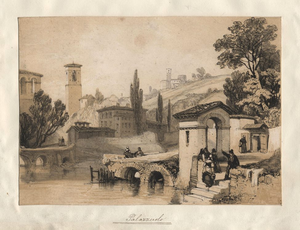 Italy, Palazzuolo, lithograph, c1840