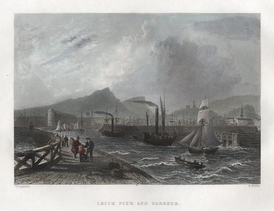 Scotland, Leith Pier and Harbour, 1841