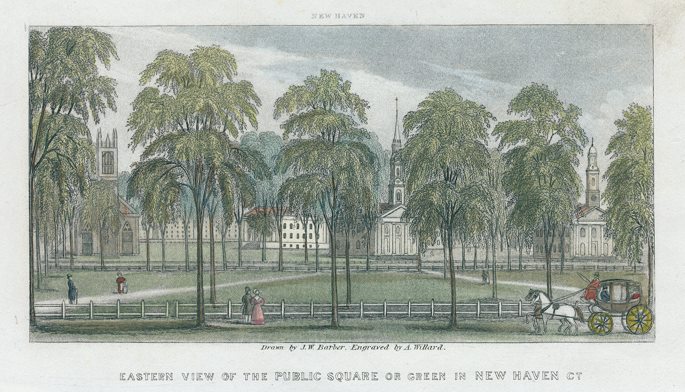 USA, CT, New Haven, public square, 1838