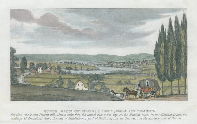 USA, CT, Middletown view, 1838