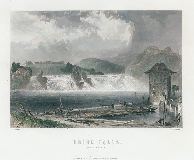 Switzerland, Falls of the Rhine, 1870