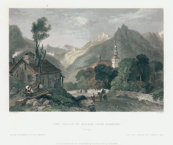 France, Valley of Maglan from Comblou (Savoy),1836