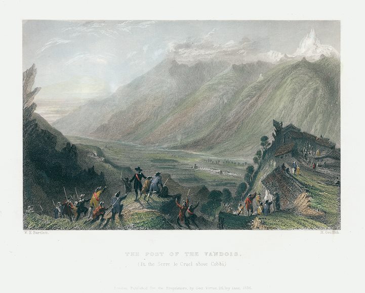 Italy, Post of the Vandois, in the Serre le Cruel above Cobbi,1836
