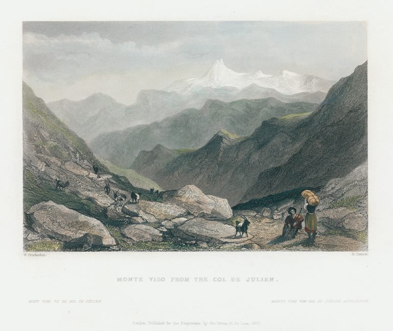 Italy, Monte Viso from the Col de Julien, 1836