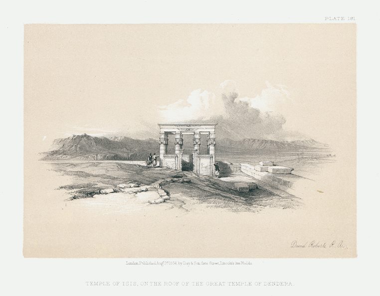 Egypt, Temple of Isis, on the Great Temple of Dendera, after David Roberts, 1868