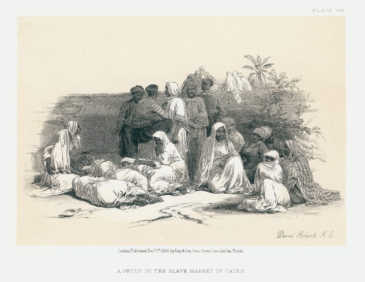 Egypt, Cairo, Slave Market, after David Roberts, 1868