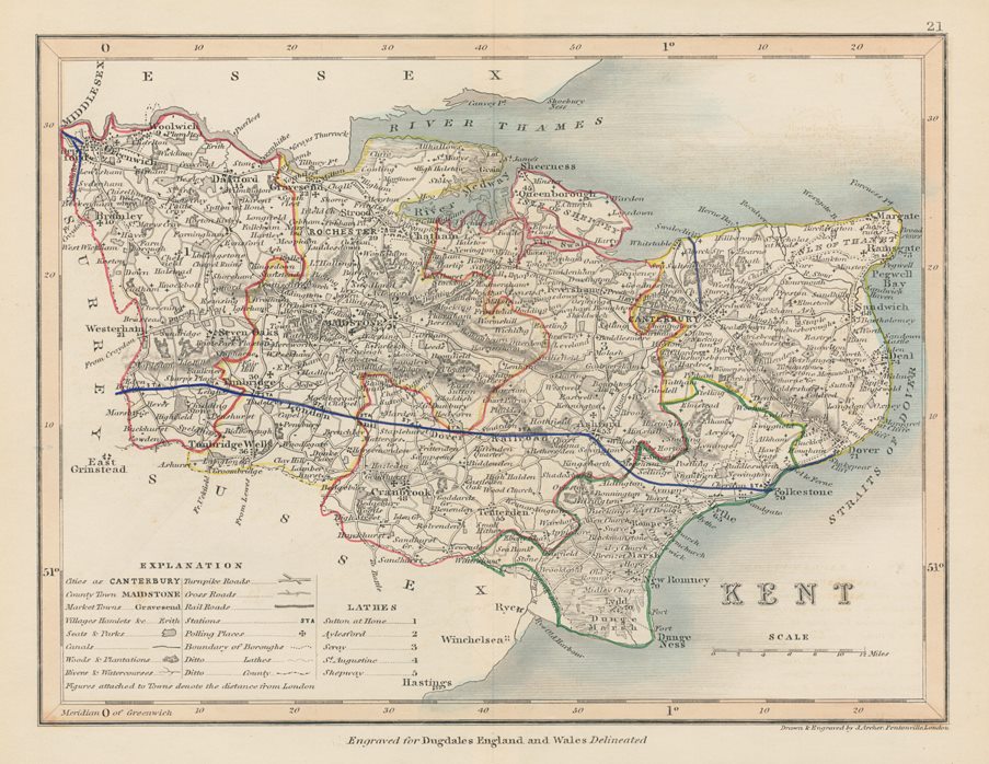 Kent county map, 1848