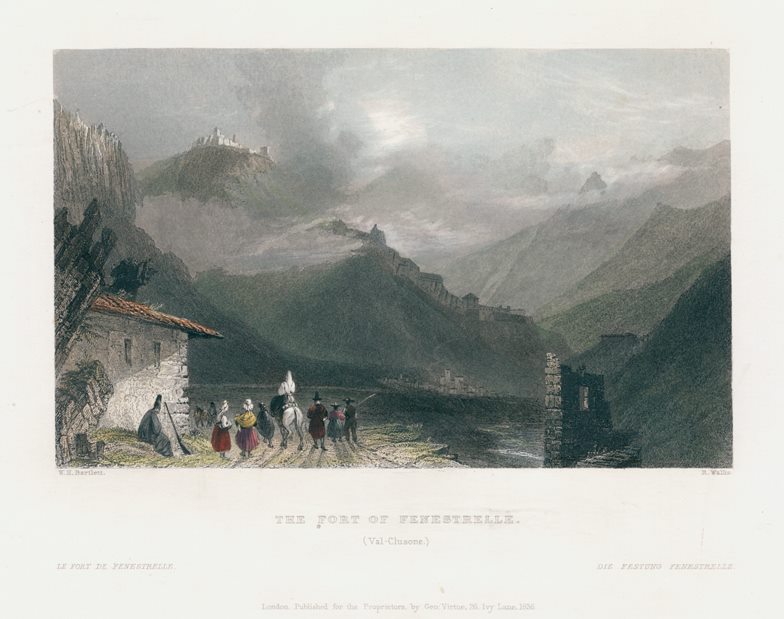 Italy, Fort of Fenestrelle (Val-Clusone), 1836