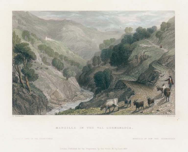 Italy, Maneille in the Val Germanasca, 1836