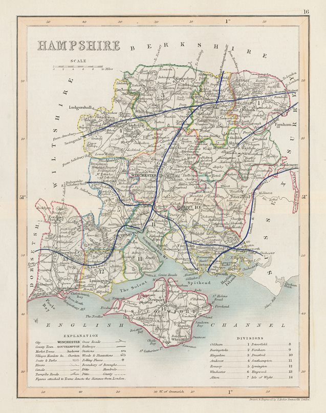 Hampshire map, 1848