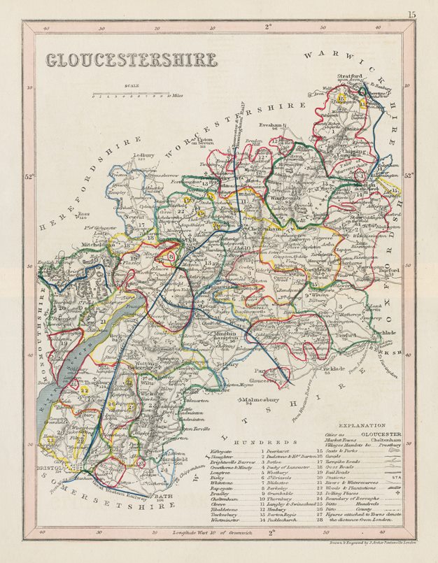 Gloucestershire map, 1848