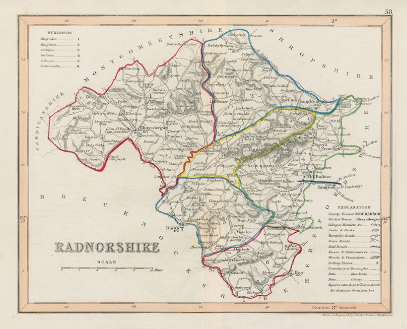 Radnorshire map, 1848