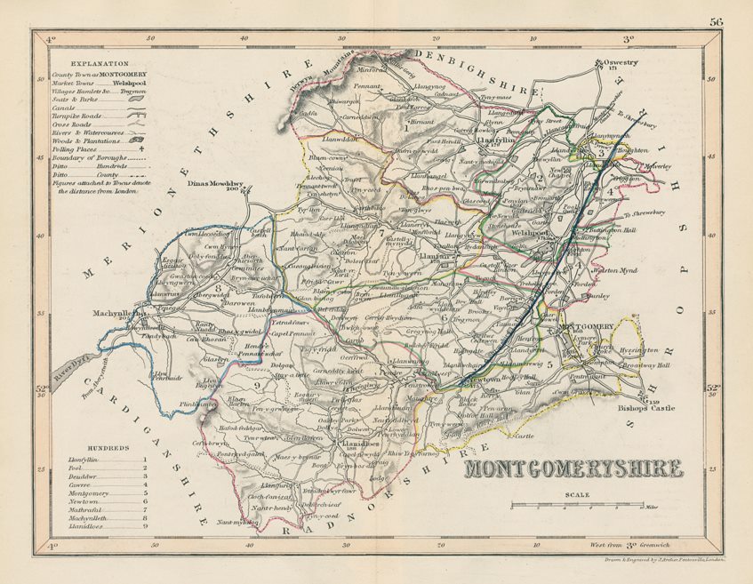 Montgomeryshire map, 1848