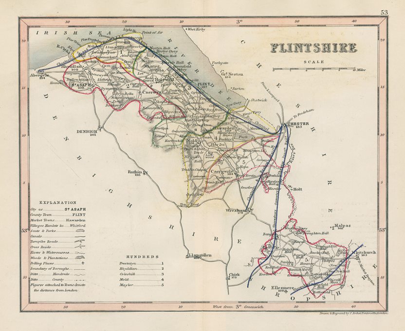 Flintshire map, 1848