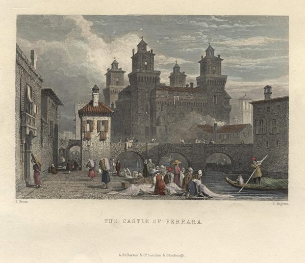Italy, Este Castle of Ferrara, Life & Works of Byron, c1850