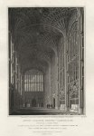 Cambridge, King's College Chapel interior, c1812