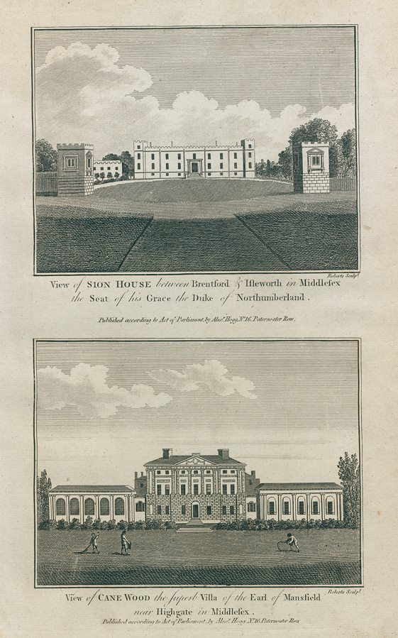 Middlesex, Sion House & Cane Wood, 1786