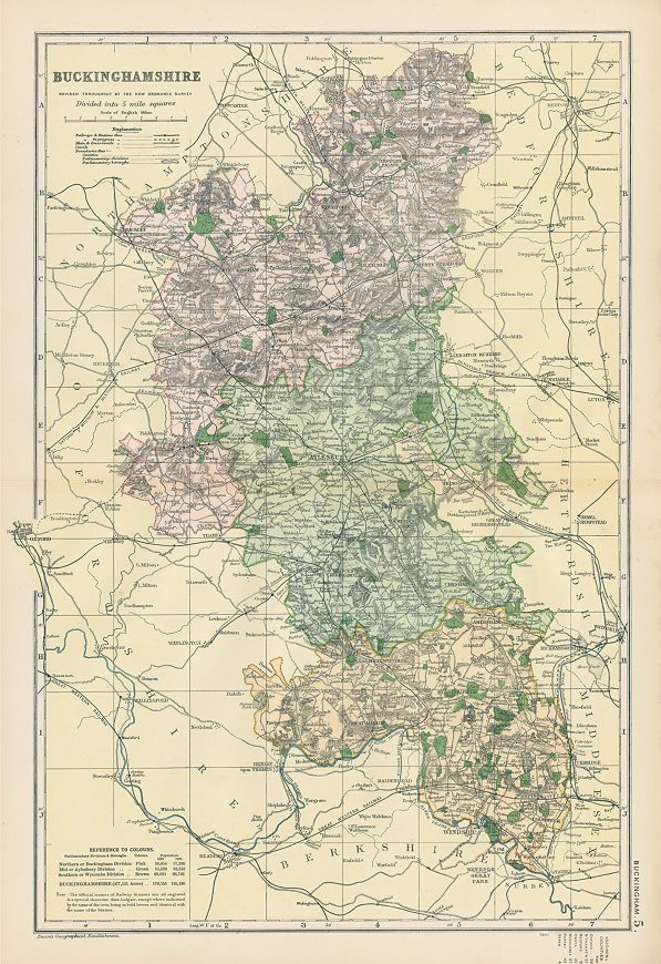 Buckinghamshire map, 1901