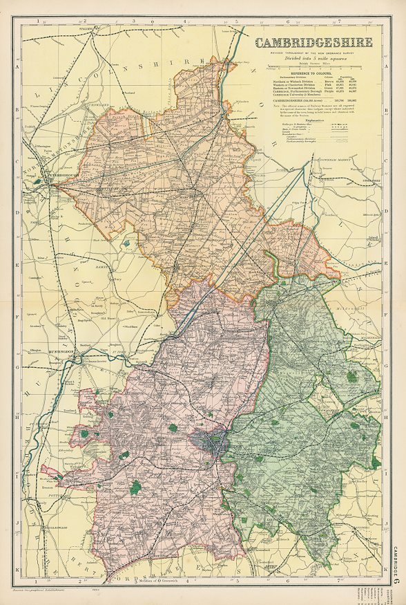 Cambridgeshire map, 1901