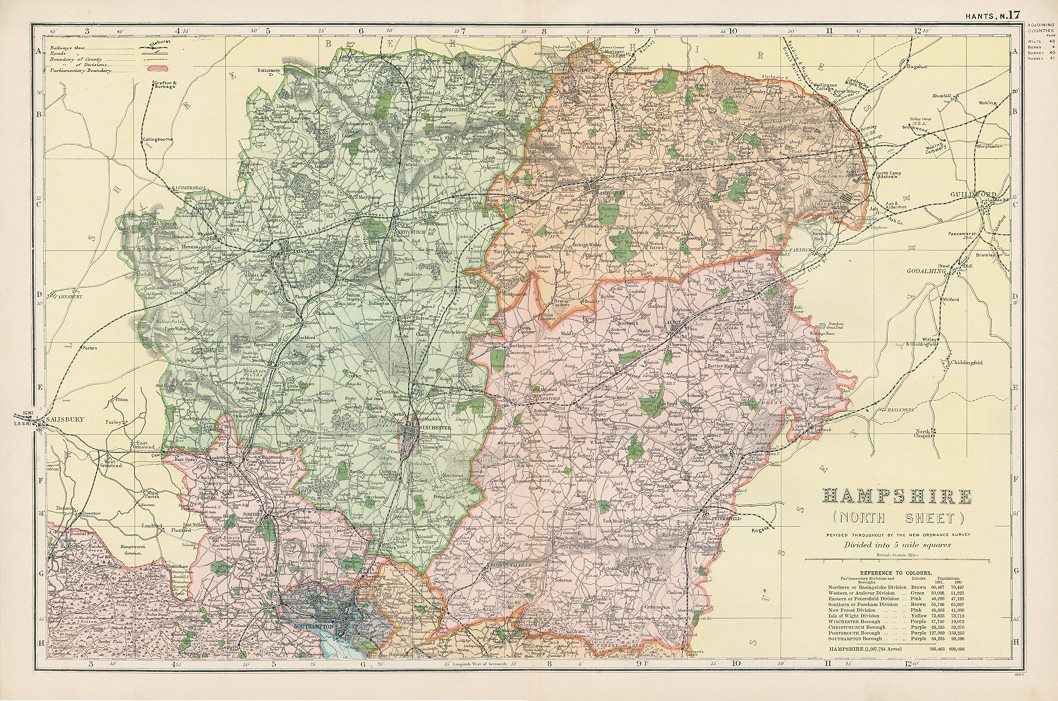 Hampshire (north) map, 1901