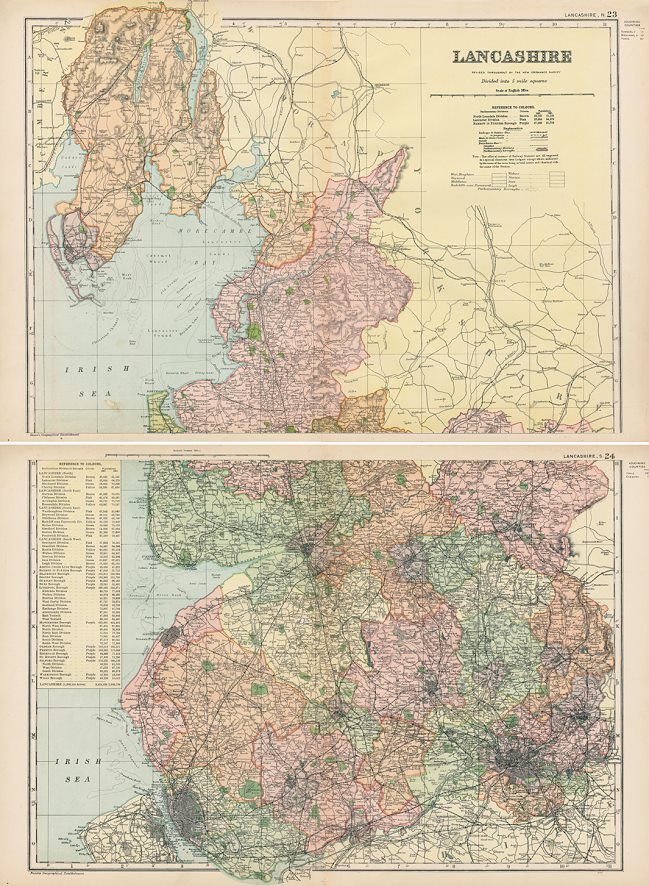 Lancashire map (on 2 sheets), 1901