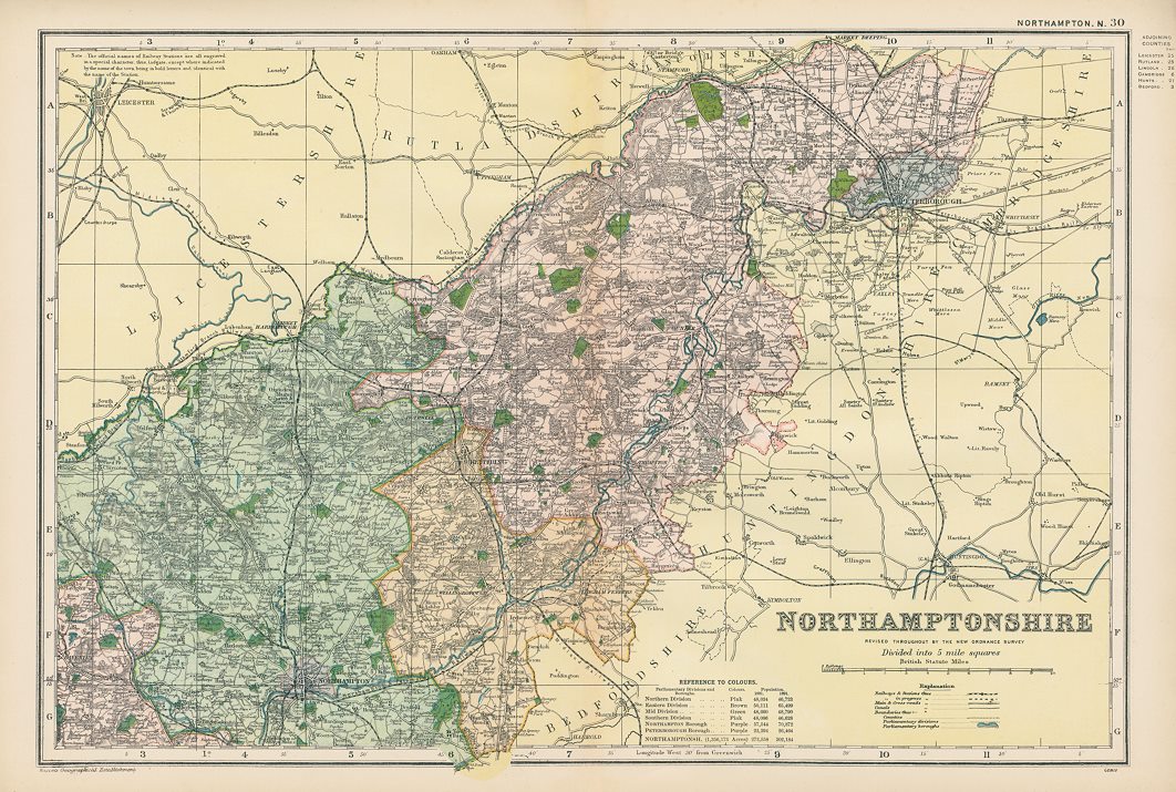 Northamptonshire map (northern), 1901