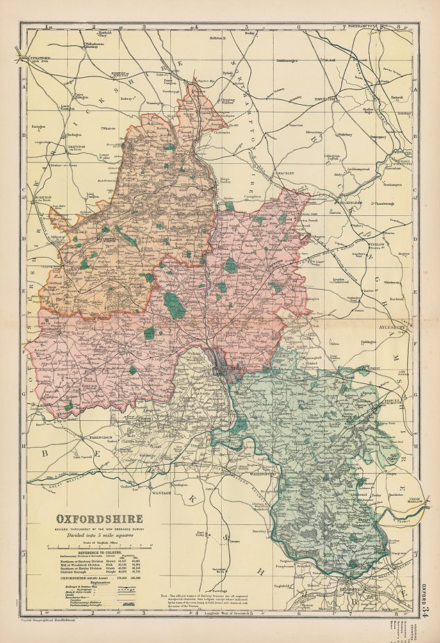 Oxfordshire map, 1901