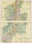 Worcestershire & Gloucestershire map (on two sheets), 1901