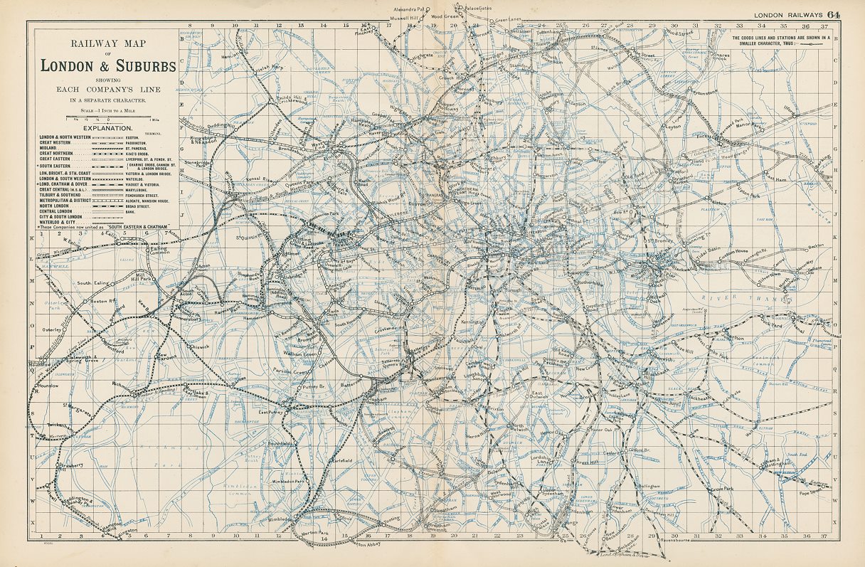 London railways map, 1901