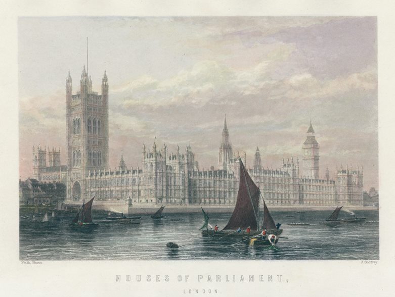 London, Houses of Parliament, 1870
