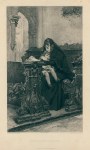 The Widow's Prayer, etching by Kaiser, c1885