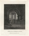 Monmouthshire, Monmouth, interior of St.Thomas's Church, 1800