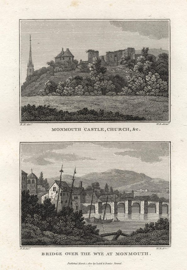 Monmouthshire, Monmouth, two views, 1800