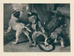 Intruding Puppies, Woodbury print after Landseer, 1878