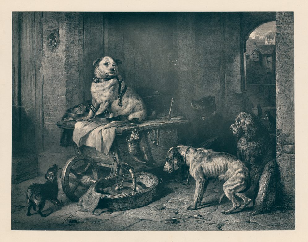 Jack in Office (dogs), Woodbury print after Landseer, 1878