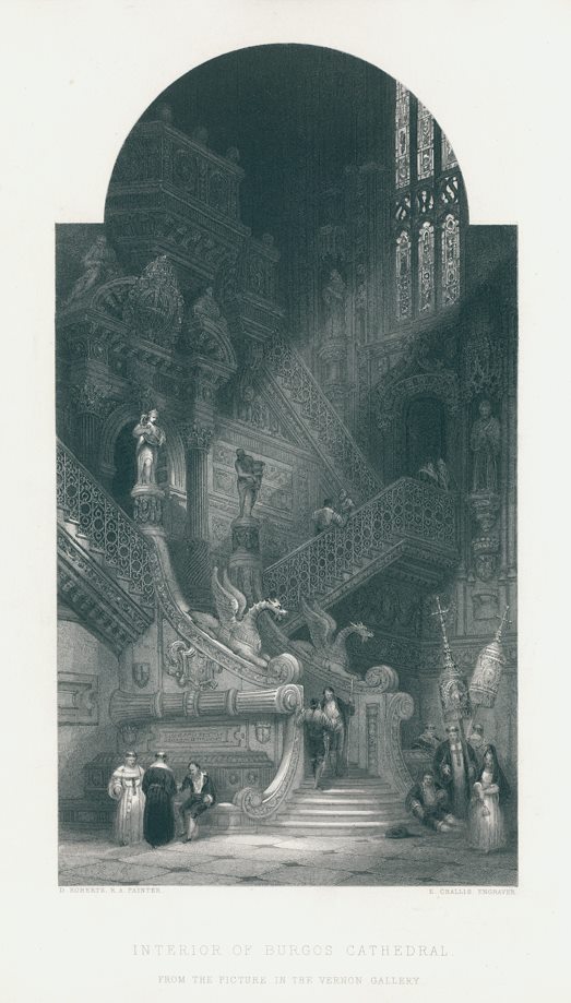 Spain, Burgos Cathedral interior, 1849