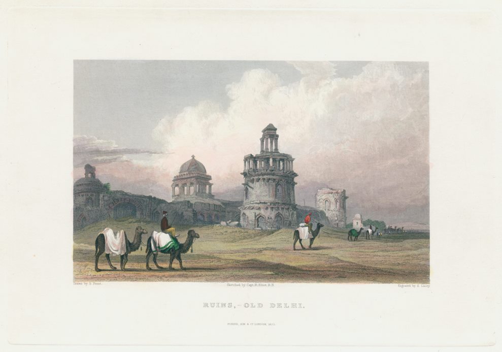 India, Old Delhi ruins, 1834