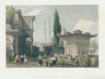 Turkey, Constantinople, Fountain and Market at Tophanne, 1838