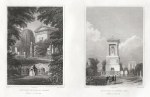 Paris, Monument de Talma et Autres & Monument du General Foy, 1840