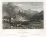 Italy, Itri, Town and Castle, 1841