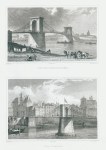 Paris, Pont des Champs Elysees & Pont D'Arcole, 1840